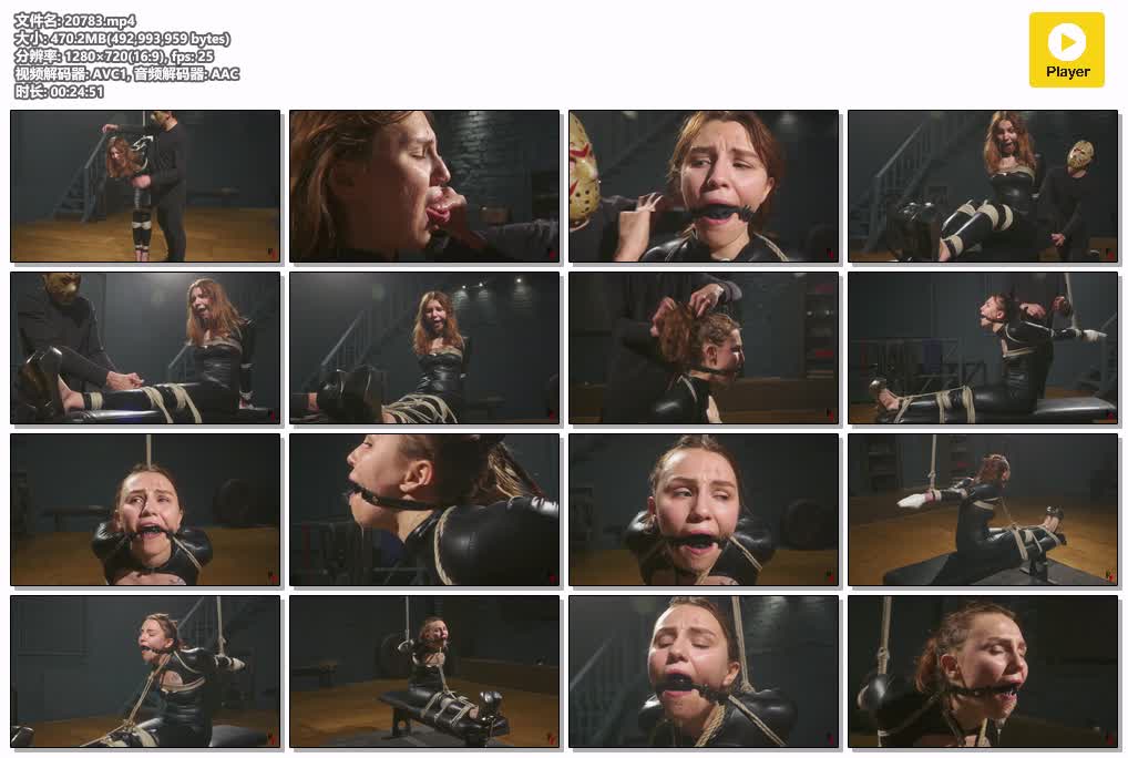 SYY【欧美绳艺】-Bramble Black Catsuit Strappado on the Bench with High Heels and Heavy Drooling.mp4