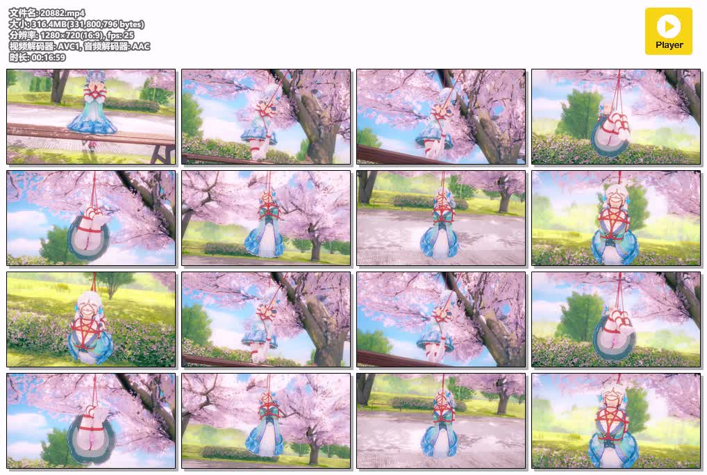 SYY【bazy】-落樱与白鹭神里绫华白丝原版4k60帧环绕展示视频含道具差分有声五种动作后手观音双棒吊缚极限驷马.mp4