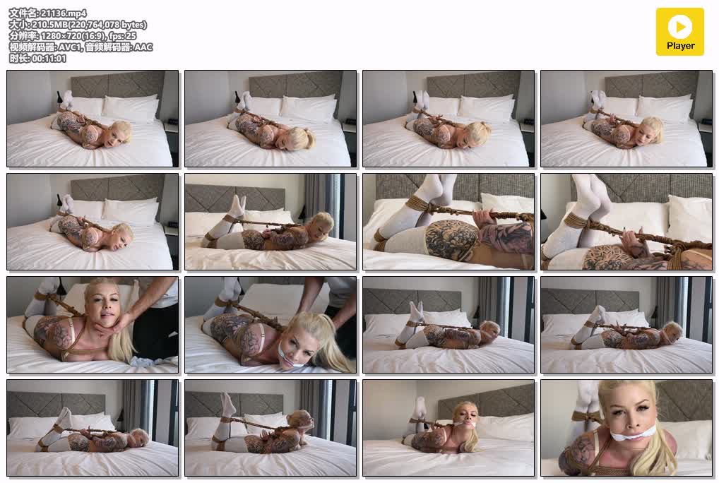 SYY【欧美绳艺】-Olive May Hogtied Gagged in Long White Socks.mp4