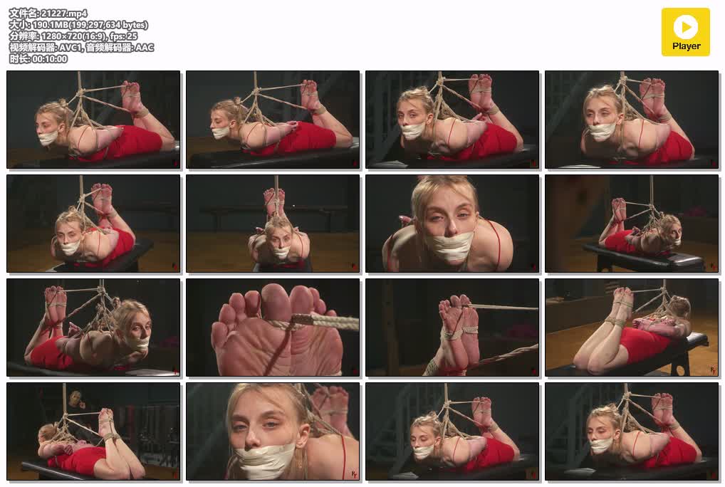 SYY【欧美绳艺】-Vlasta Cute Blonde s First Hogtie with Tape Gag and Tied Toes.mp4